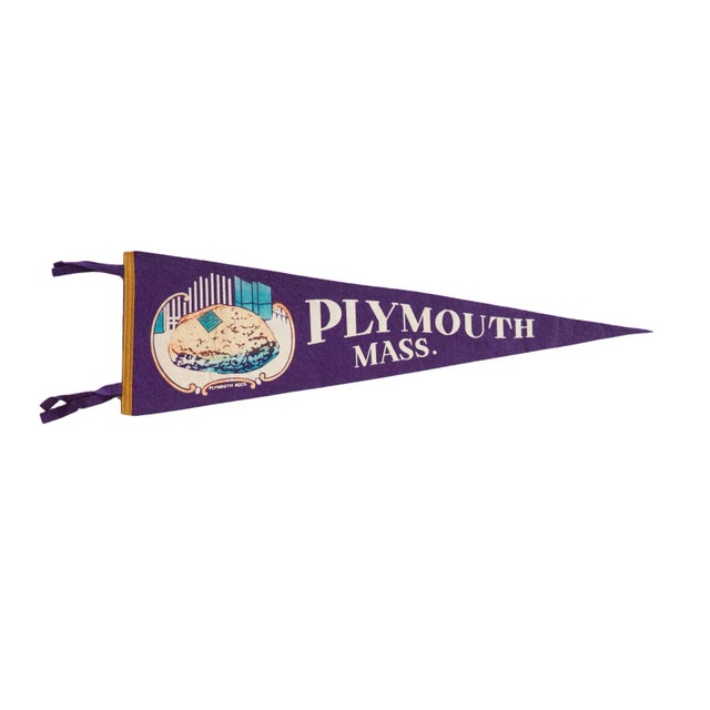 Old New House Vintage Plymouth Ma Felt Flag For Sale - Image 4 of 4