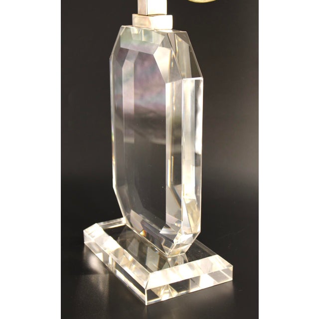 Black Vintage Ralph Lauren Bevelled Edge Glass Table Lamp For Sale - Image 8 of 14