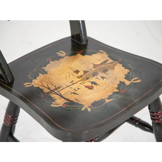 Green Painted Christmas Chair For Sale - Image 4 of 10