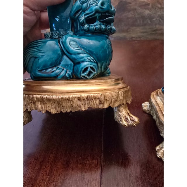 Chinese Antique Chinese Porcelain Bronze Clock Set For Sale - Image 3 of 16