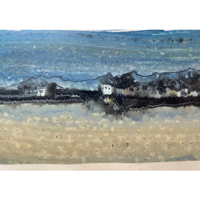 1980s Original Vintage Gino Hollander Abstract Mixed Media Painting on Paper 1981 For Sale - Image 5 of 10