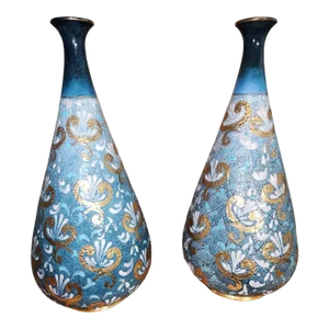 1900 Royal Doulton Slaters Patent Vases Pair
