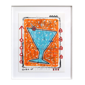 One More Pour - Original Colorful Martini Pop Art Painting, Framed, by Gary John
