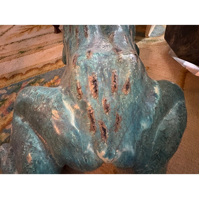 Monumental French Glazed Terracotta Frog Sculpture For Sale - Image 10 of 10