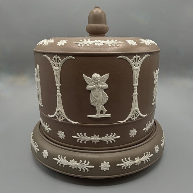 19th Century Large Antique Stilton Cheese Dome and Stand from Adams Brown Jasperware, England, 1880s, Set of 2 For Sale - Image 5 of 18