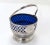 Antique Edwardian Sterling Silver With Cobalt Glass Nuts & Candy Basket For Sale - Image 13 of 13