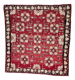 Vintage Turkish Square Kilim Rug in Wool