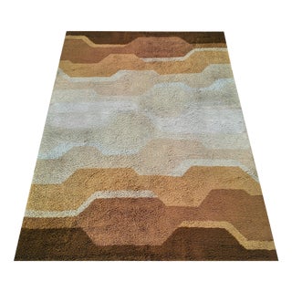 Mid-Century Modern Space Age Italian Wool Rug with Geometric Pattern, 1970s For Sale