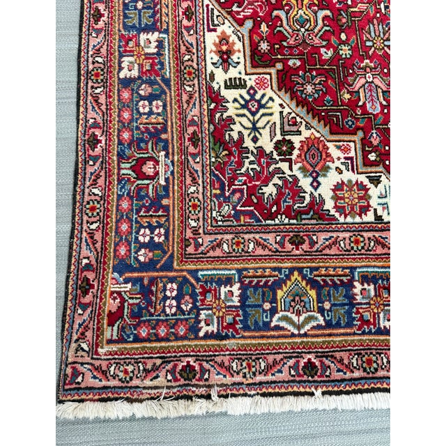 Textile 6ft 7in × 9ft 6in Persian Tabriz Area Rug, Vintage For Sale - Image 7 of 12