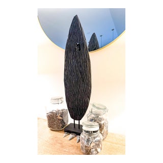 Contemporary Hand-Carved Abstract Wood Sculpture. For Sale