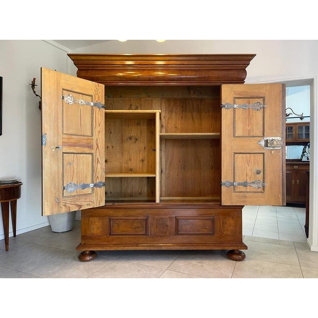 Baroque Veneer Wardrobe, 1800s For Sale - Image 3 of 18