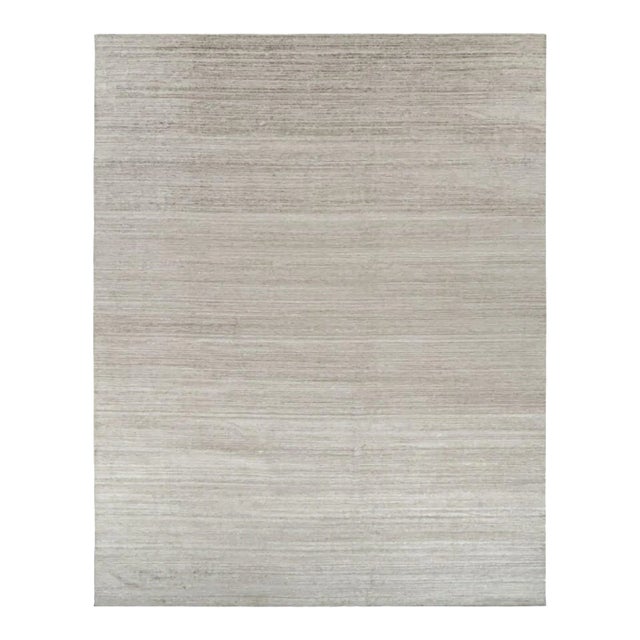 Rug & Kilim’s Oversized Textural Rug in Solid Beige and Taupe Tones Striae For Sale