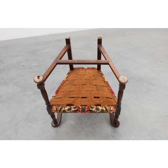 Antique Oak Louis XIII Chair with Floral Upholstery, France, 1890 For Sale - Image 12 of 15