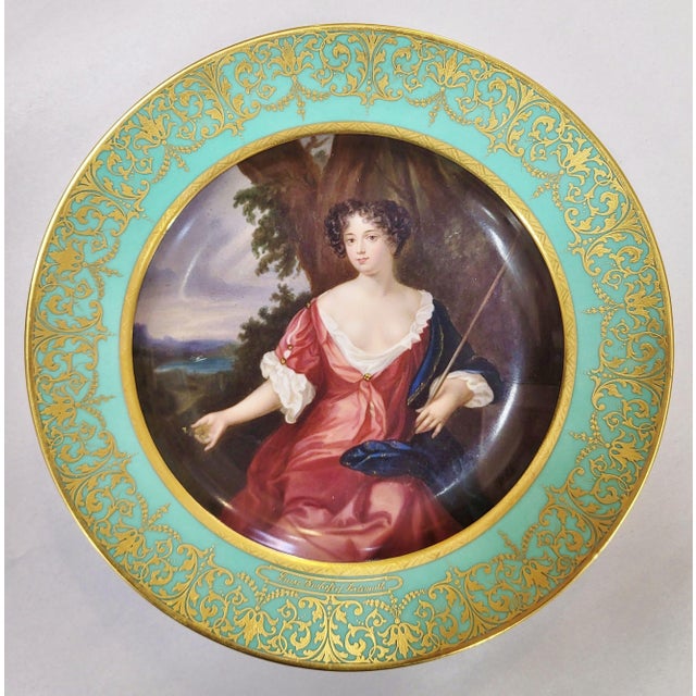 19th C Austrian Porcelain Royal Vienna Plate "Louise Duchess of Portsmouth" For Sale In New York - Image 6 of 14