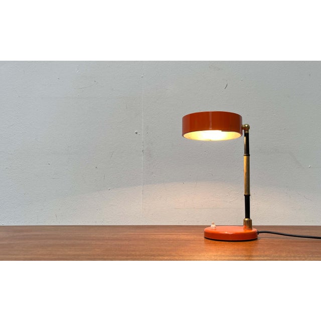 Mid-Century Modern Minimalist Orange Table Lamp, Italy, 1960s For Sale - Image 14 of 18