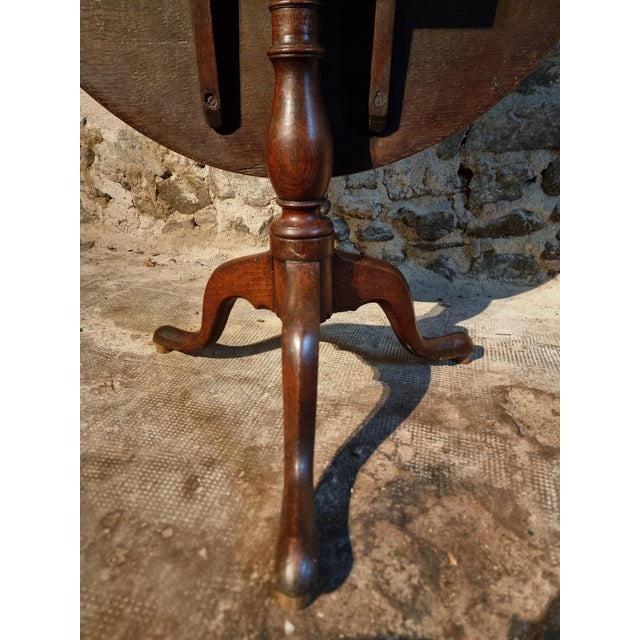 Brown Georgian Oak Tilt-Top Tripod Table, England, 1800 For Sale - Image 8 of 16