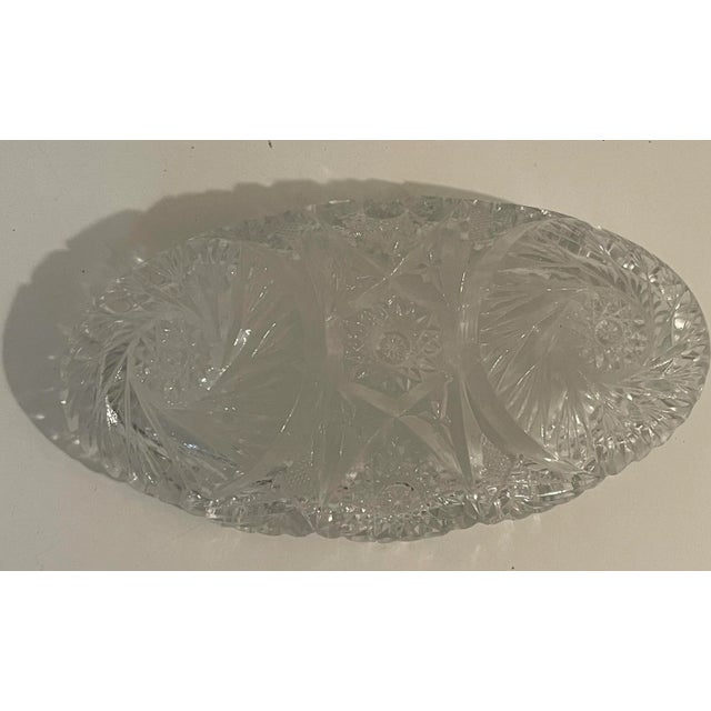 Transparent Antique Cut Glass Candy Dish For Sale - Image 8 of 9