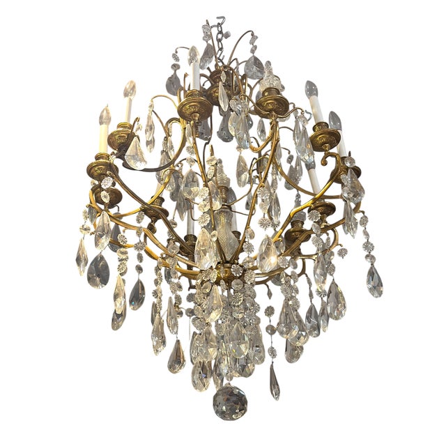 Glass Louis XVI Style Baccarat French Crystal Chandelier For Sale - Image 7 of 8