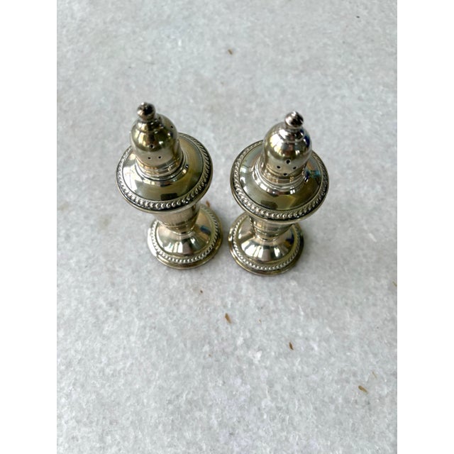 Early 20th Century Sterling Silver Weighed Salt and Pepper Shakers For Sale - Image 4 of 5