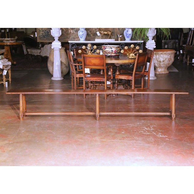 French Provincial 19th Century French Provincial Carved Cherry Farm Bench From Poitou For Sale - Image 3 of 14