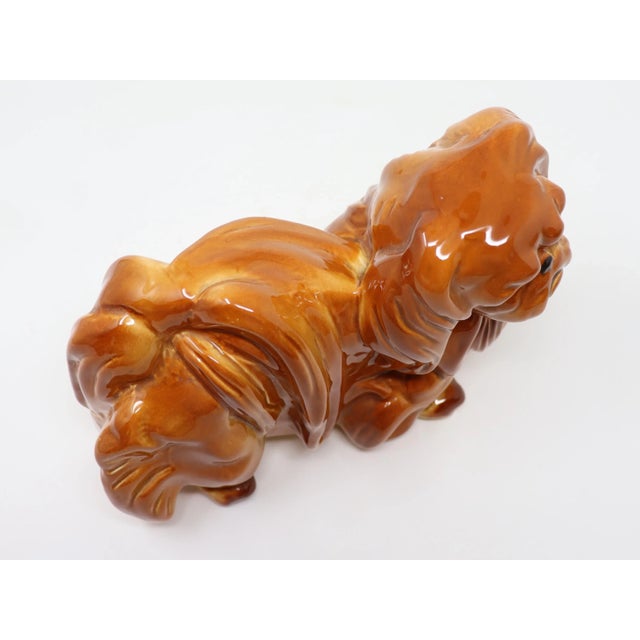 Vintage Ceramic Pekingese Dog Statue Figurine For Sale - Image 10 of 11
