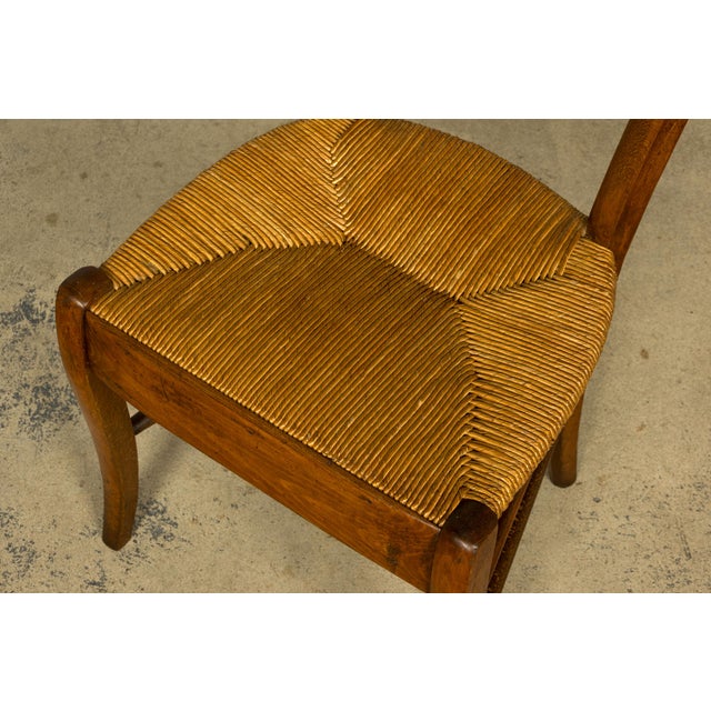 Brown Set of 14 Mid-19th Century French Provincial Petite Maple Rush Seat Dining Chairs For Sale - Image 8 of 18