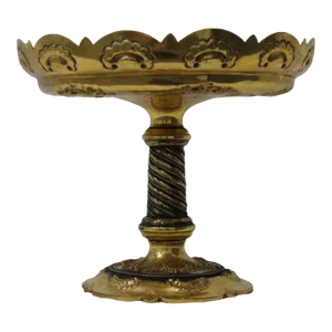 Gilded Brass Compote W/ Repousse Made by Martin Hall & Company
