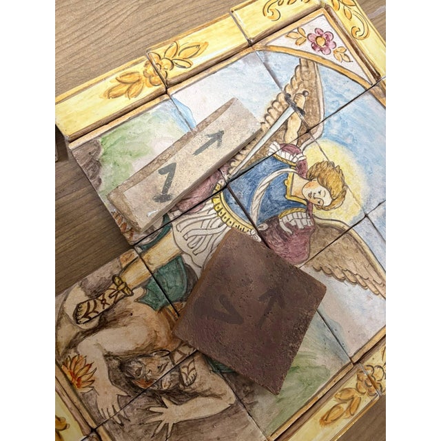 Tile Montage of St. Michael the Archangel, 1950s, Set of 26 For Sale - Image 12 of 13
