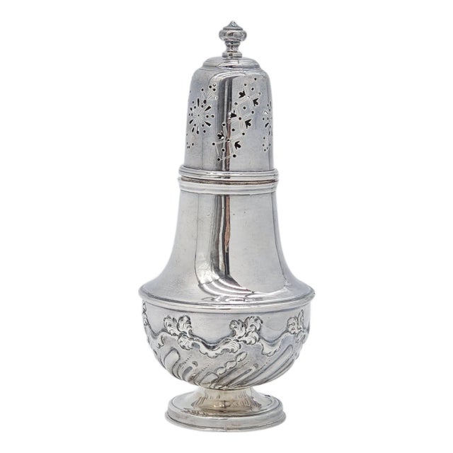 Antique English Silver Plate Muffineer Pierced Sugar Shaker Caster JFR LTD 8.25" For Sale
