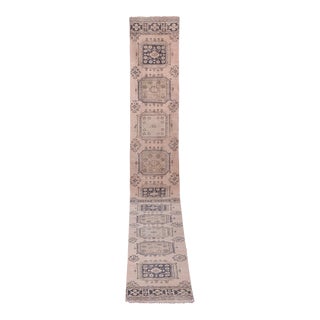 1960s Vintage Turkish Oushak Extra Long and Wide Runner - Stair Tread For Sale
