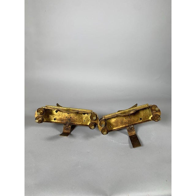 Metal Pair of andirons with sphinxes from the Directoire period, 18th century, attributed to Thomire For Sale - Image 7 of 9
