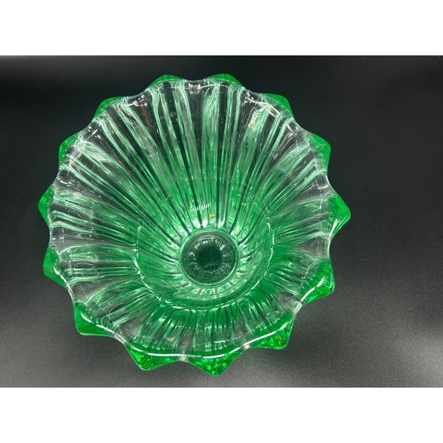 1950s Green Crystal Vase by Pierre Davesn, 1950s For Sale - Image 5 of 9