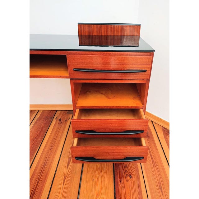 Brown Czechoslovakian Desk attributed to M. Pozar for Up Závody, 1960s, Set of 2 For Sale - Image 8 of 18
