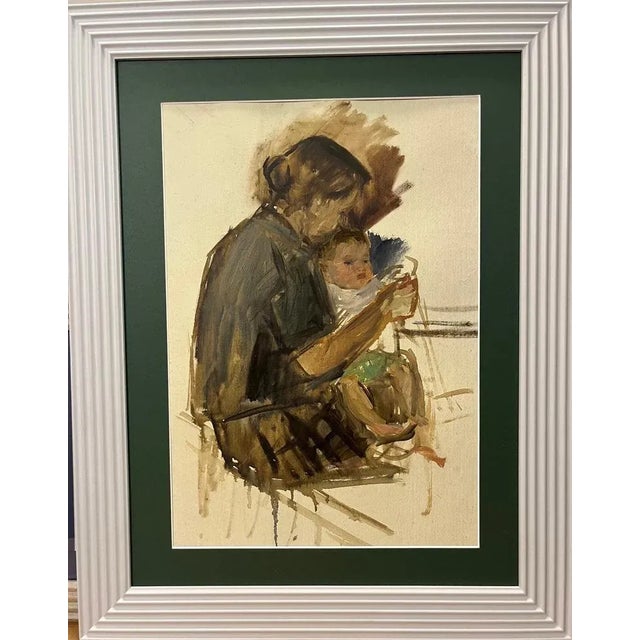 Klara Vlassova, Mother with Child, 1970s, Oil, Framed For Sale - Image 6 of 6