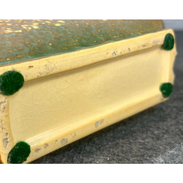 Orange Antique Roseville Dahlrose Art Pottery Vase For Sale - Image 8 of 8