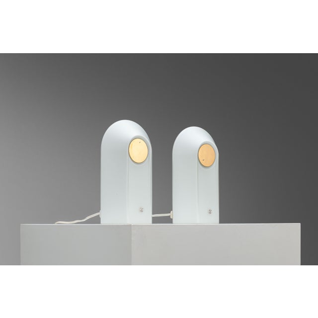 White White Opal Glass Table Lamps with Brass Detail from Peill & Putzler, 1970s, Set of 2 For Sale - Image 8 of 16