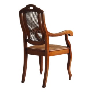 Art Nouveau Armchair in Walnut with Viennese Caning, 1900 For Sale
