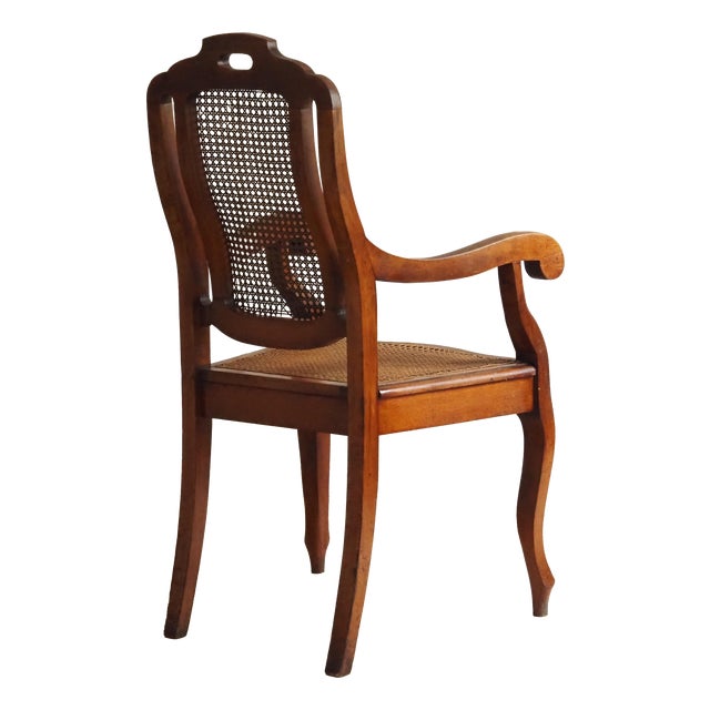 Art Nouveau Armchair in Walnut with Viennese Caning, 1900 For Sale