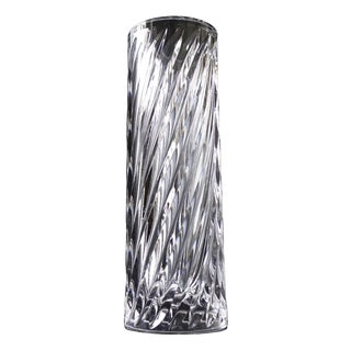 Vintage Cylinder Shaped Crystal Vase from Orrefors For Sale