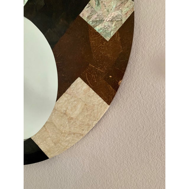 Early 21st Century Reduced Modern Inlay Stone Round Wall Mirror - Shawna Stoney For Sale - Image 5 of 11