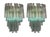 Striking Set of Four Mid-Century 1960's Italian Murano glass wall sconces composed of clear crystal triangular prism glass...