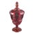 1960's Viking Glass Ruby Red Lidded Georgian Candy Dish 9.25" For Sale