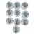 10pc Vintage Ceramic Drawer Pulls Knobs Hyacinthus Orientalis Floral White For Sale