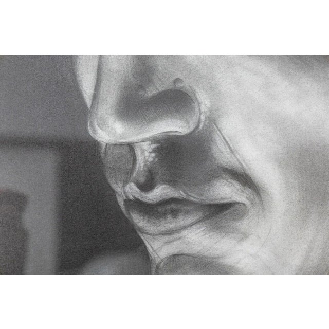 Daniel Samaniego Male Portrait II Graphite & Charcoal Drawing on Paper Framed For Sale In Detroit - Image 6 of 7