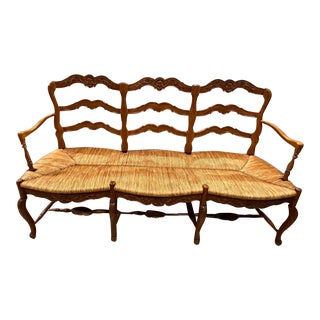 Traditional Rush Seat Bench For Sale