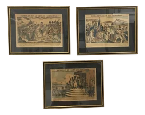 Early 19th Century Antique “Imageries D’Epinal” Woodcut Prints - Set of 3