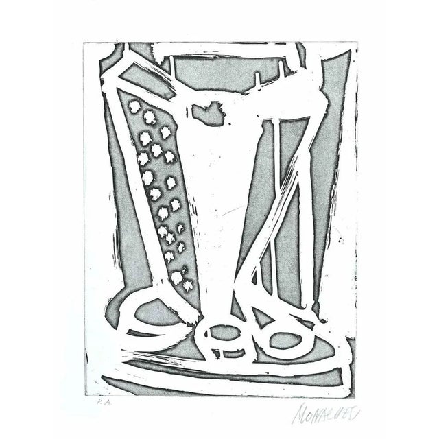 Untitled is an original etching artwork on paper realized by Sante Monachesi. Hand-signed on the lower right by pencil. it...