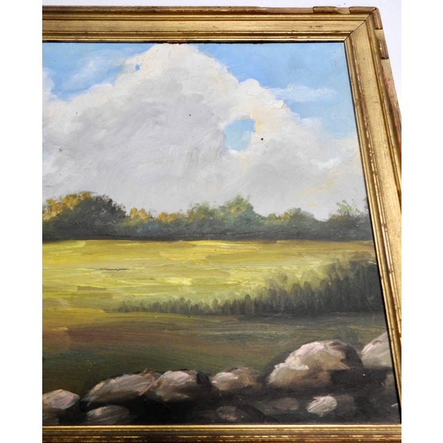 Midcentury Signed Painting on Board J. Sanchez, 1949 For Sale - Image 4 of 10
