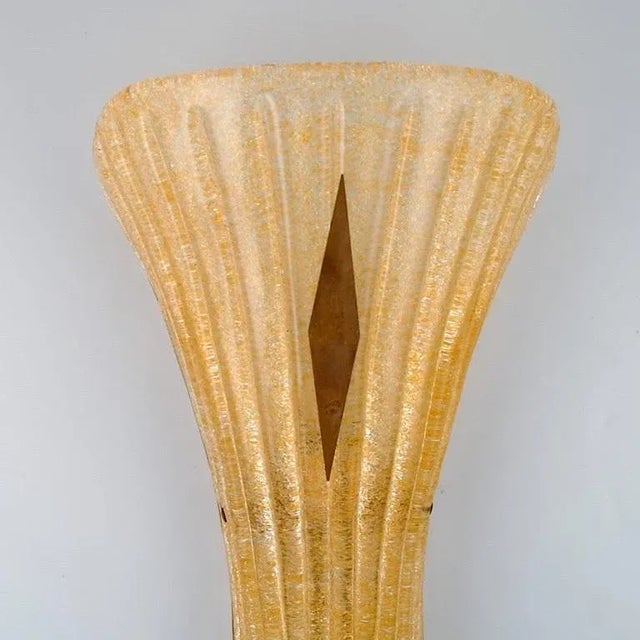 Large Wall Lamps in Fluted Art Glass from Barovier & Toso, Venice, Set of 2 For Sale - Image 3 of 9