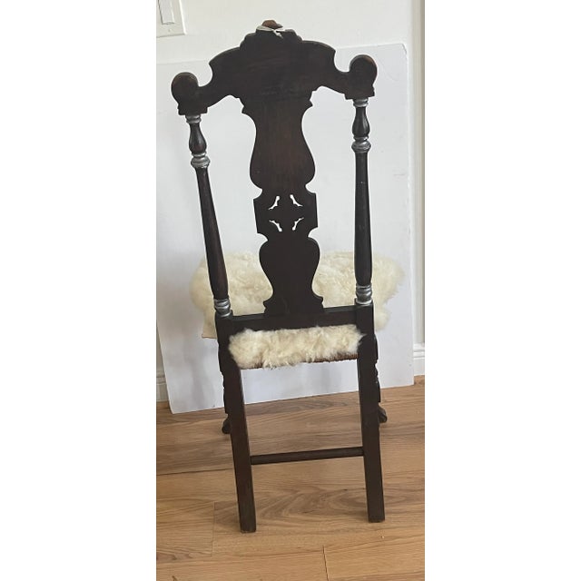 Black Fabulous Antique American Jacobean Chair Redisigned For Sale - Image 8 of 12